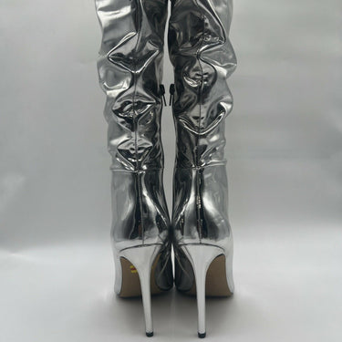 INC Iyonna Women’s Slouchy Over-The-Knee Boots Silver Size 10M INC