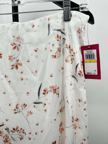 Vince Camuto Floral Print Midi Skirt New Ivory Size M Vince Camuto