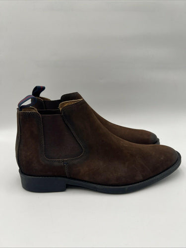 Men’s Saks Fifth Avenue Brown Leather Pull On Chelsea Boots Size 11 Saks Fifth Avenue