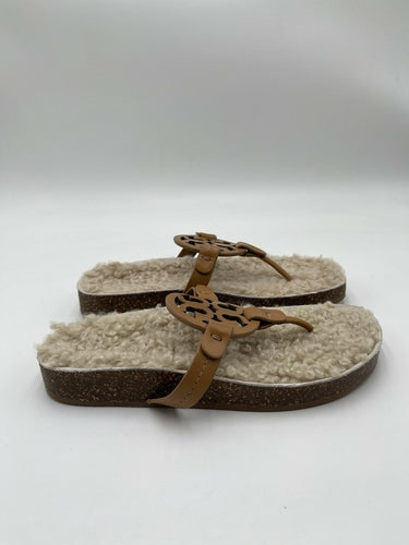 Tory Burch Miller Cloud Shearling leather sandal in caramel Size 6.5 Tory Burch