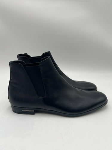 Men’s PRADA Saffiano Black Leather Chelsea Boots Size 9UK Prada