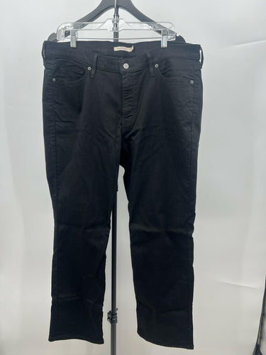 Levis Classic Straight Jeans Womens Black Denim Stretch Straight Leg Size 18W Levi's