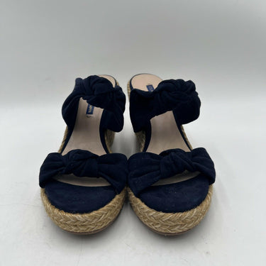 Stuart Weitzman Loveknot Navy espadrille wedge slides Size 8 Stuart Weitzman