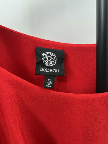 Bobeau Dress Womens Red Ruffle Overlay Spaghetti Strap Cocktail Party Midi XL Bobeau