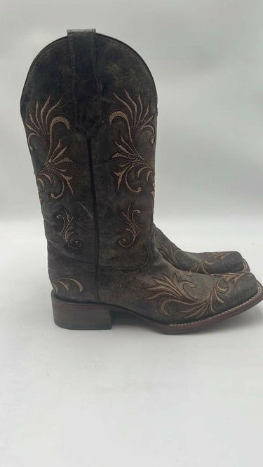 Circle G Western Cowgirl Boots Embroidered Leather Womens Size 7M Circle G