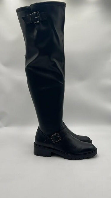 Vince Camuto Abrila Black Leather Buckle Over The Knee Boots Size 9.5M WC Vince Camuto