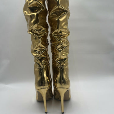 INC Women’s IYONNA Tall Over-The-Knee Boots Gold Size 6M INC International Concepts