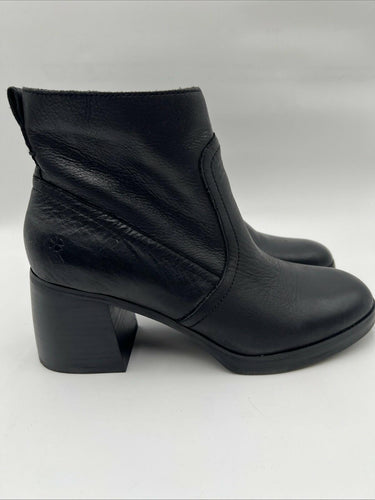 Women's Lucky Brand Quiniya Side Zip Ankle Bootie Black Leather Size 9.5M Lucky Brand