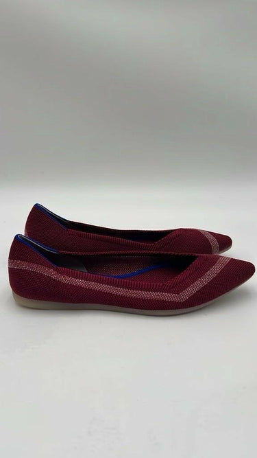 Rothy’s Women's The Flat Red Reflective Stripe Pointed Shoes Size 6.5 Rothy’s