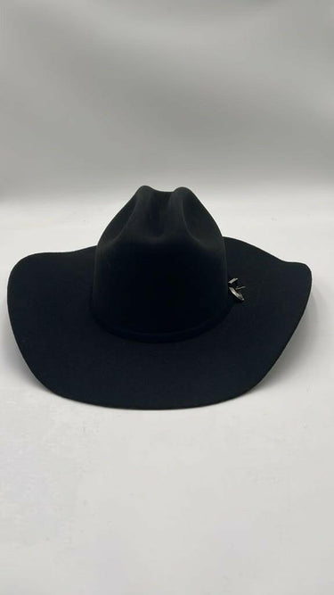 Justin Authentic Western Black Felt Cowboy Hat Cattleman Crown Wide Brim 7 1/4 Justin