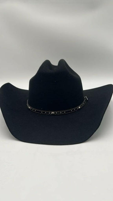 Justin Authentic Western Black Felt Cowboy Hat Cattleman Crown Wide Brim 7 Justin