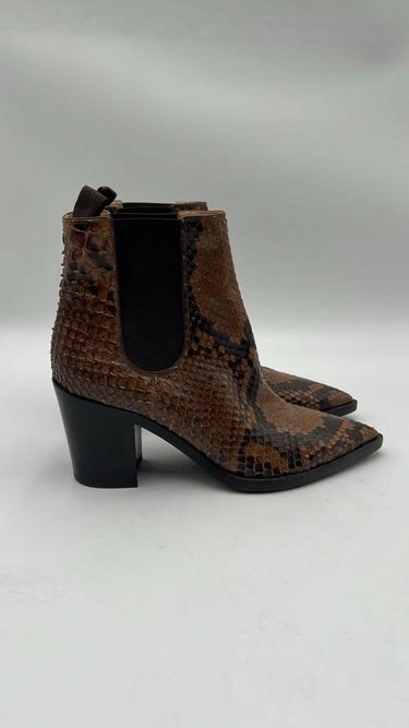 Women’s Gianvito Rossi Romney Python Leather Ankle Boots Brown Leather Size 38 GIANVITO ROSSI