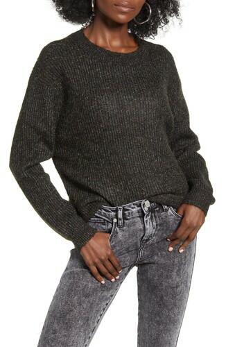 Women's Bp. Marl Pullover Sweater, Size Medium - Black BP.