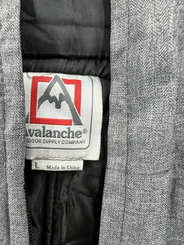 Avalanche Snow Bib Overall Gray Insulated Ski Pants Zipper Damage AS IS Size L