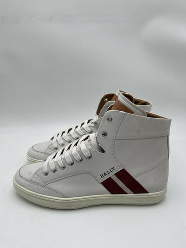 Bally Men’s Oldani White Leather High-Top Sneakers Size 11D