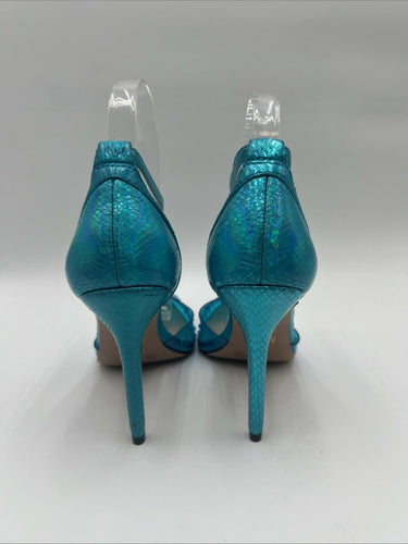 Women’s Mix No. 6 Arlette Fish Scale Print Metallic Blue Size 7M Mix No. 6