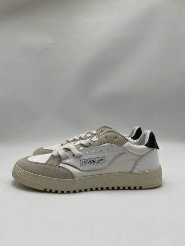 Men’s Off-White 5.0 low-top Lace Up sneakers white leather Beige Suede Size 40