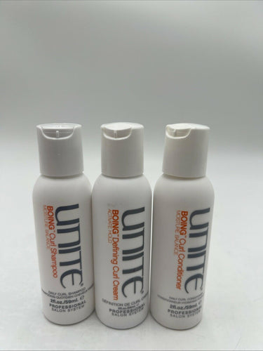 UNITE Boing Defining Curl Cream & Shampoo & Conditioner Set Of 3 2.Oz Each UNITE