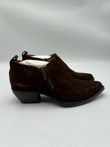 FRYE Sacha Moto Shootie Brown Suede Zipper Ankle Bootie Womens SIZE 7 M Frye