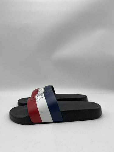 Men’s Moncler Basile Rubber Slide Red,white,blue Strap Sandals Size 40 Moncler