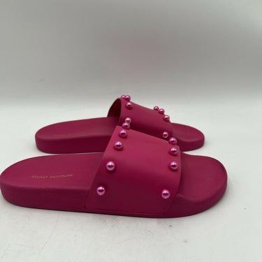 women’s Stuart Weitzman Superstud pool slide in hot pink size 8B Stuart Weitzman
