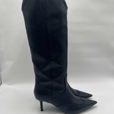 Women’s INC Hayleigh Black Faux Leather Knee-High Dress Boots Size 9.5M INC International Concepts