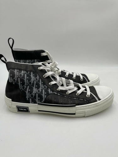 Dior B23 high-top sneaker in white and black Dior Oblique canvas Size 48 Dior