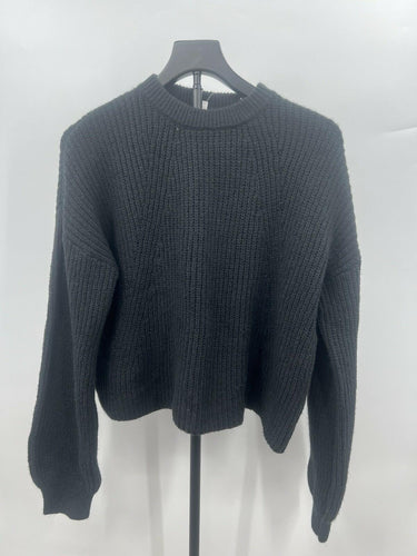 BP. Black Chunky Knit Cropped Sweater Womens Crew Neck S BP