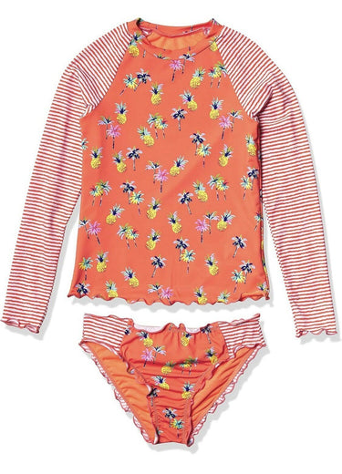 Hobie Girls' Long Sleeve Bikini Top & Merrow Hipster Bottom Rashguard Set 14 Hobie