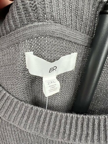 BP. Gray Knit Sweater Womens Crewneck Pullover Oversized 2XL BP