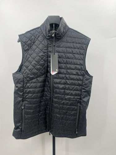Greyson Vest Mens Quilted Black Heather Puffer Golf Hybrid Performance Warm M Greyson