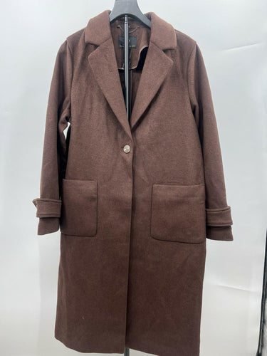 House of Harlow Coat Womens Brown Wool Blend Long Trench Peacoat Jacket L House of Harlow