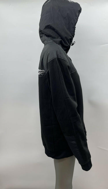 NWD Reebok men's softshell hooded Zip & Snap Button jacket in black Size L Reebok