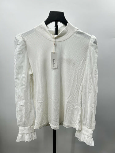 Heartloom Damia Woman’s Top, Rib Knit Mock Neckline Size M Sand M & M