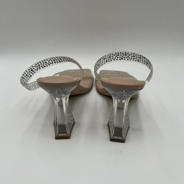 Marc Fisher Arlana Rhinestone Illusion Strap Block Heel Mule Sandal Size 7.5M Marc Fisher