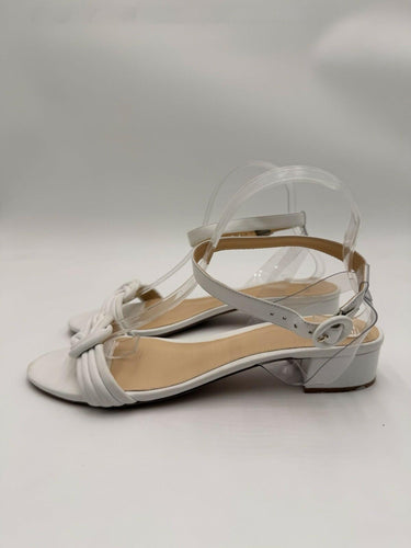 Alexandre Birman Vicky Ankle Strap Sandals White Leather Size 41.5