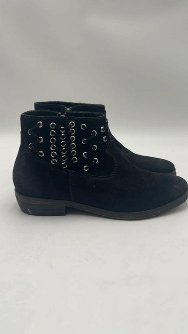 Circle G Black Suede Lace Eyelet Side Zip Western Booties Women’s Size 7 M Circle G