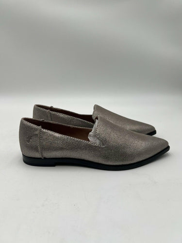 Frye Kenzie Venetian Pewter Metallic Loafers Womens 6M Frye