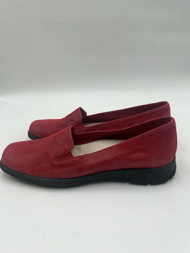 Trotters T2110 Red Lizard Leather Loafers Flats Size 10