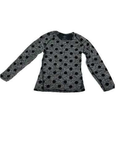 Girls Hot Chillys Pepper Skin Long Sleeve Polkadot Black/Gray Shirt Size XS Hot Chillys