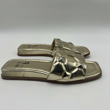 Mix No. 6 Dolleen Slide Sandal Gold Faux Leather Size 6M Mix No. 6