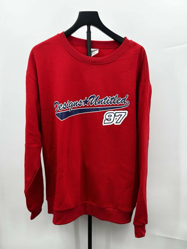 Designs Untitled Men pullover fleece Red Sweatshirt Size XL Designs Untitled