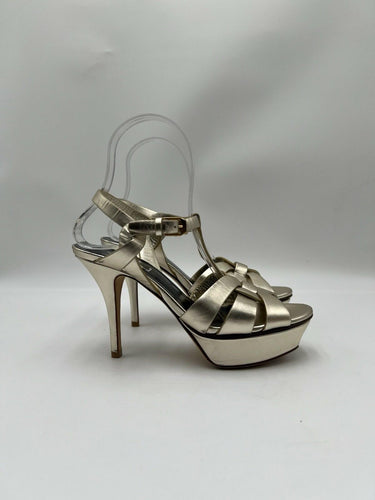 Saint Laurent Tribute 75 metallic nappa leather platform sandal Gold Size 36 Saint Laurent