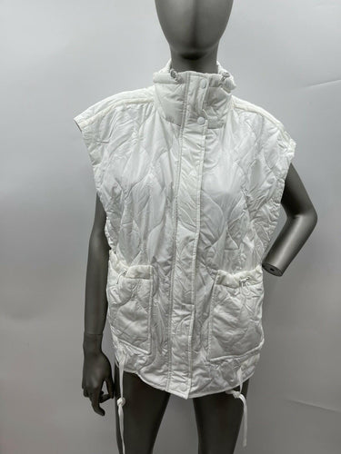 NWT Women’s Thread & Supply Full Zip Puffer Vest Color White Size L Thread & Supply