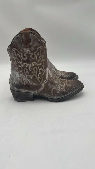 Circle G Women Brown Leather Zip Ankle Fashion Boots Size 7B Circle G