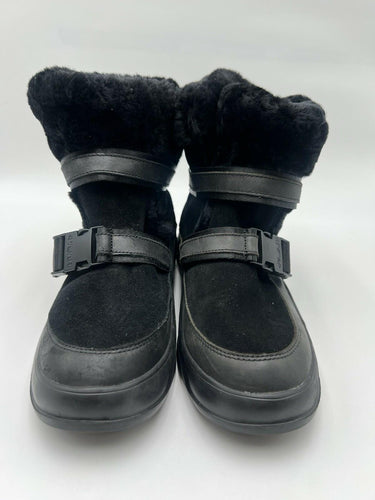 Pajar Canada Black Shearling Buckle Snow Boots Waterproof Size 7.5