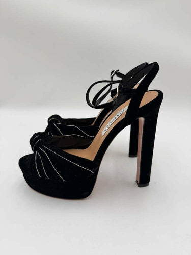 Women's Aquazzura Bow Detailed Open Toe Sandals Black Size 36.5