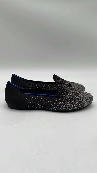 Women’s ROTHY’S The Loafer Knit Round Toe Slip On Flats Brown Sparkle Size 7 Rothy’s