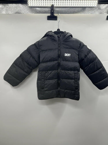 NWT Boys DKNY boys' sherpa-lined puffer jacket in black Size 5/6 DKNY