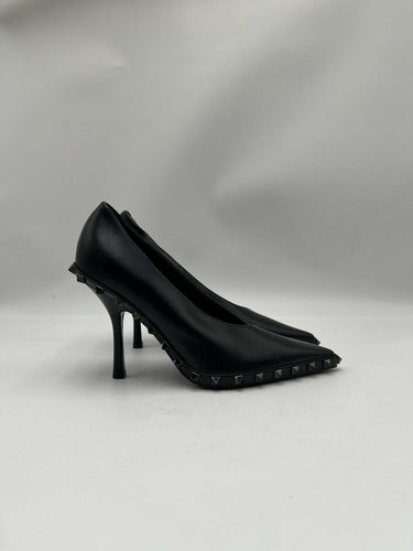 Valentino Garavani Rockstud 100mm pumps in black calf leather Size 37.5 Valentino Garavani